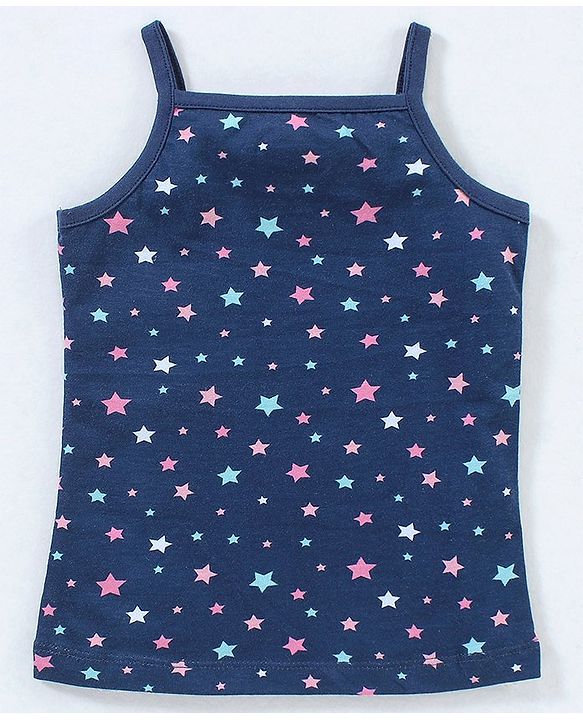 Babyhug 100% Cotton Singlet Slips Stripes & Printed Pack Of 3 - Grey Blue & Pink