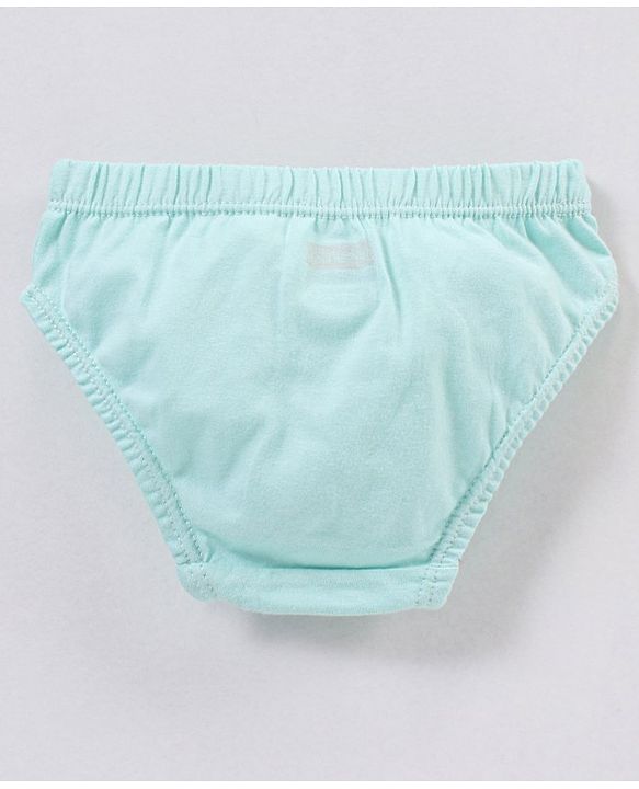 Babyhug 100% Cotton Floral & Star Fish Printed Panties Pack of 3 - Purple & Sea Green