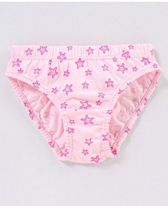 Babyhug 100% Cotton Floral & Star Fish Printed Panties Pack of 3 - Purple & Sea Green