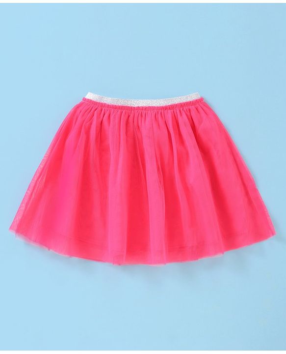 Babyhug 100% Cotton Half Sleeves Top & Skirt Butterfly Sequins Pattern  - Navy & Pink
