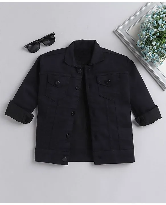 Black Full Sleeve Men Solid Denim Jacket at Rs 330 | Men Denim Jacktes in  New Delhi | ID: 2852726893491