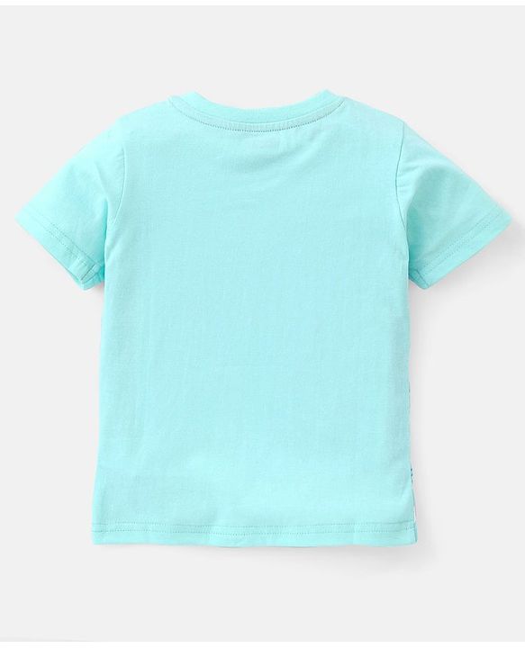 Babyhug Cotton Jersey Half Sleeves T-Shirt Dino Print - Blue