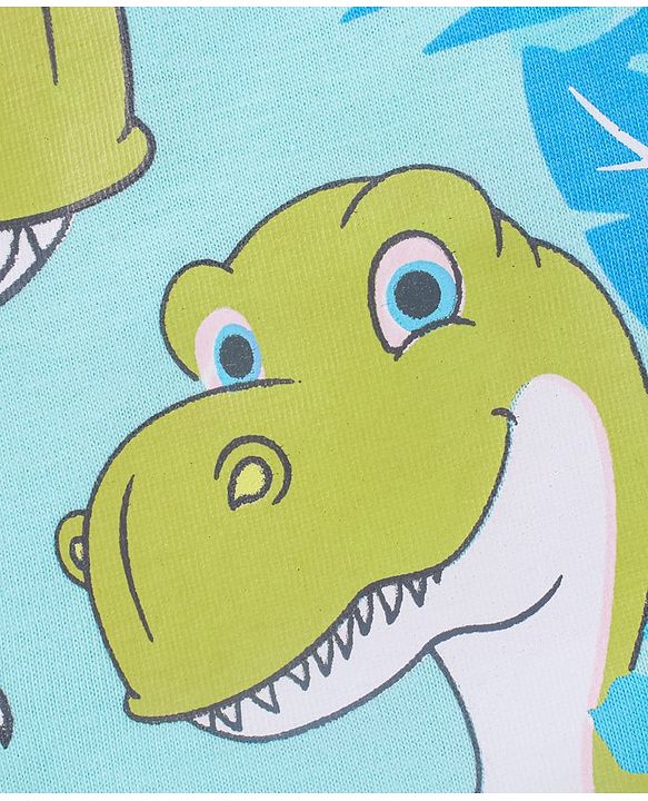 Babyhug Cotton Jersey Half Sleeves T-Shirt Dino Print - Blue