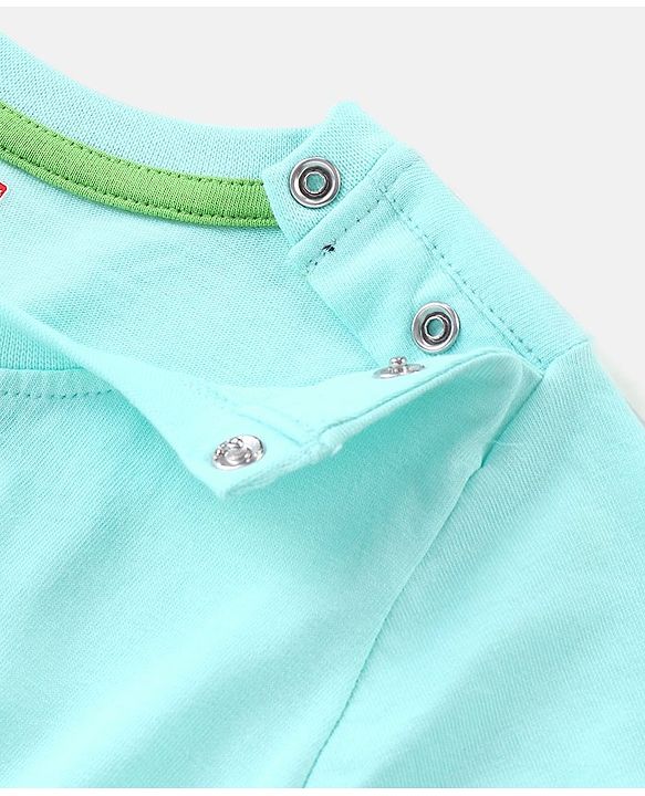 Babyhug Cotton Jersey Half Sleeves T-Shirt Dino Print - Blue