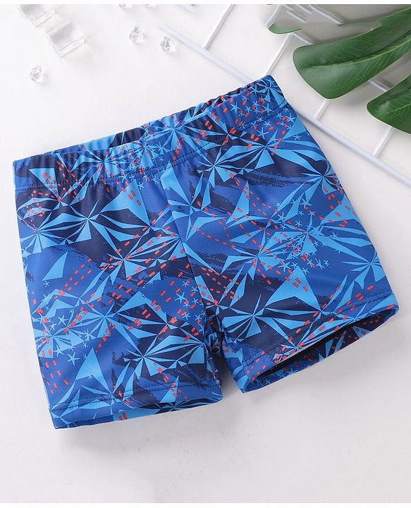 Babyhug Quick Dry Swimming Trunk Stars Print- Blue