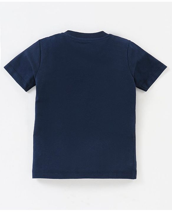 Babyhug Cotton Knit Half Sleeves Tiger Printed T-Shirts Pack of 3 - Navy Blue & Yellow