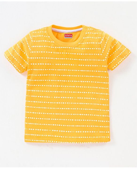 Babyhug Cotton Knit Half Sleeves Tiger Printed T-Shirts Pack of 3 - Navy Blue & Yellow