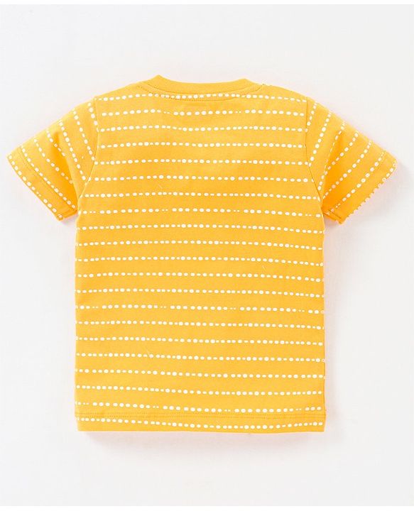 Babyhug Cotton Knit Half Sleeves Tiger Printed T-Shirts Pack of 3 - Navy Blue & Yellow