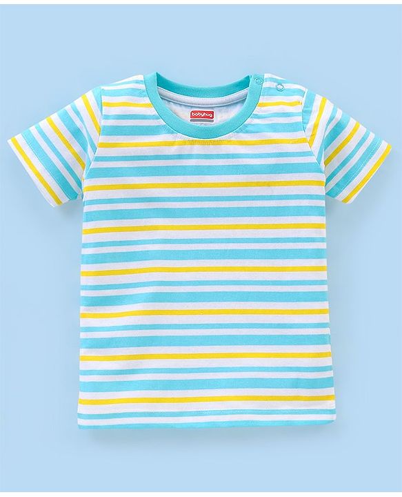 Babyhug Cotton Half Sleeves T-Shirts Dino Print Pack of 3 - Blue & Green