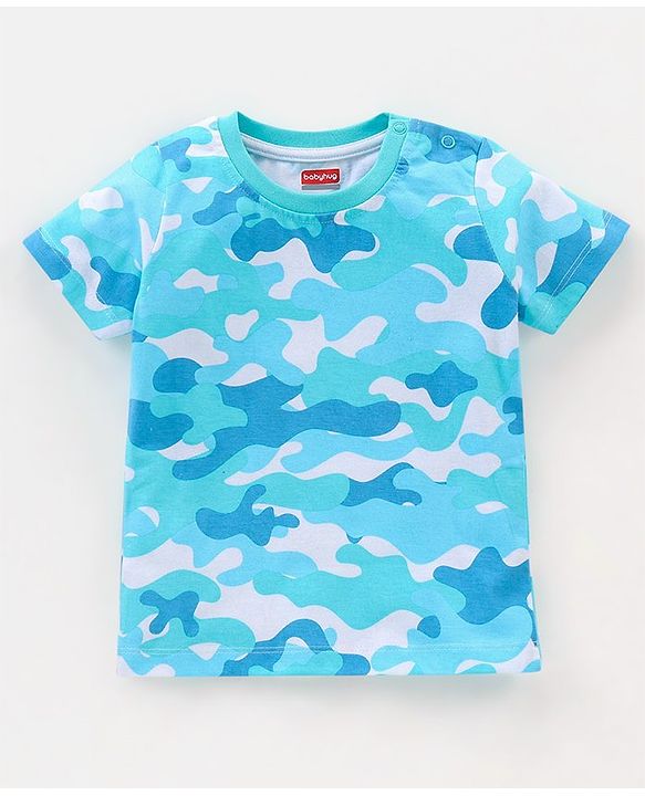 Babyhug Cotton Half Sleeves T-Shirts Dino Print Pack of 3 - Blue & Green