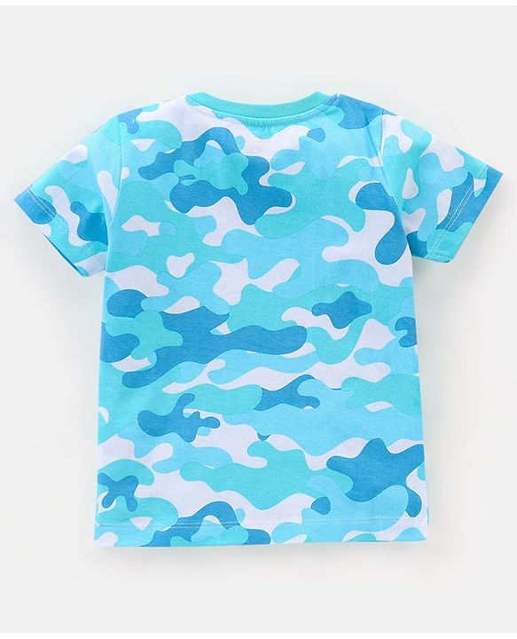 Babyhug Cotton Half Sleeves T-Shirts Dino Print Pack of 3 - Blue & Green