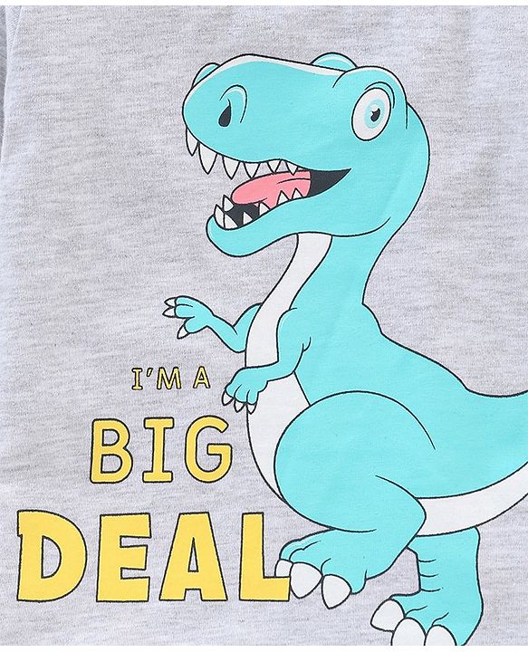 Babyhug Cotton Half Sleeves T-Shirts Dino Print Pack of 3 - Blue & Green