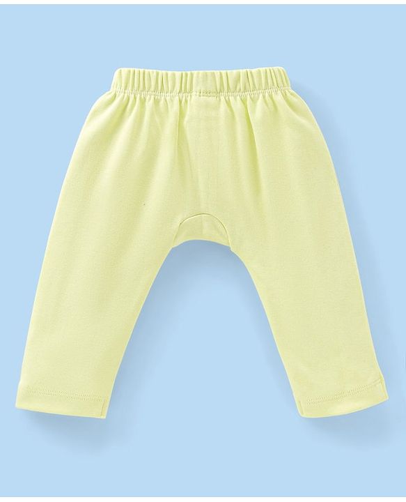 Babyhug Cotton Full Length Diaper Pants Dino Print Pack of 3 - Green