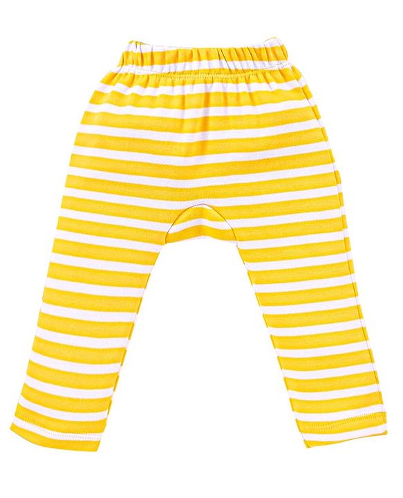 Babyhug Cotton Full Length Diaper Leggings Stripes & Train Print Pack of 3- Blue & White