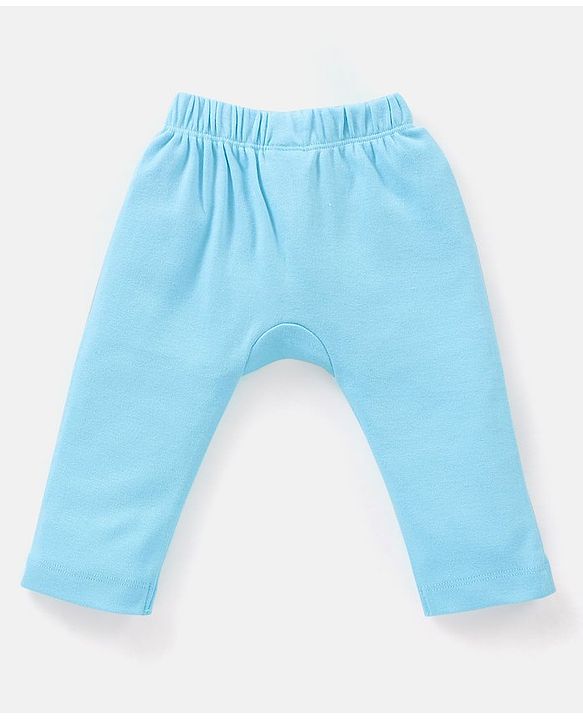 Babyhug Cotton Full Length Diaper Pants Striped & Wild Animal Print Pack Of 3 - Blue & Green