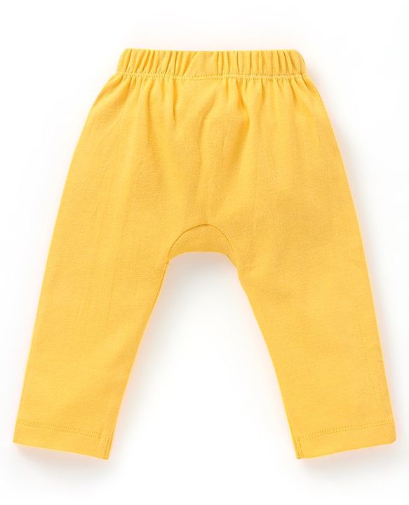 Babyhug Cotton Full Length Diaper Pants Croc Print Pack of 3 - Yellow & Blue