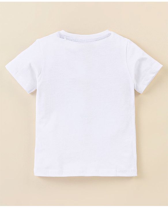 Babyhug Cotton Half Sleeves T-Shirt With Paw Patrol Print- White