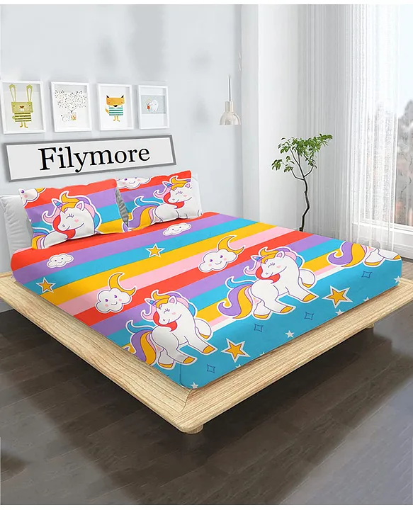 Cartoon print hotsell double bed sheet