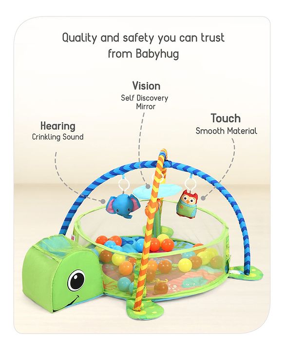 Babyhug 3 in 1 Baby Play Gym Turtle - Green