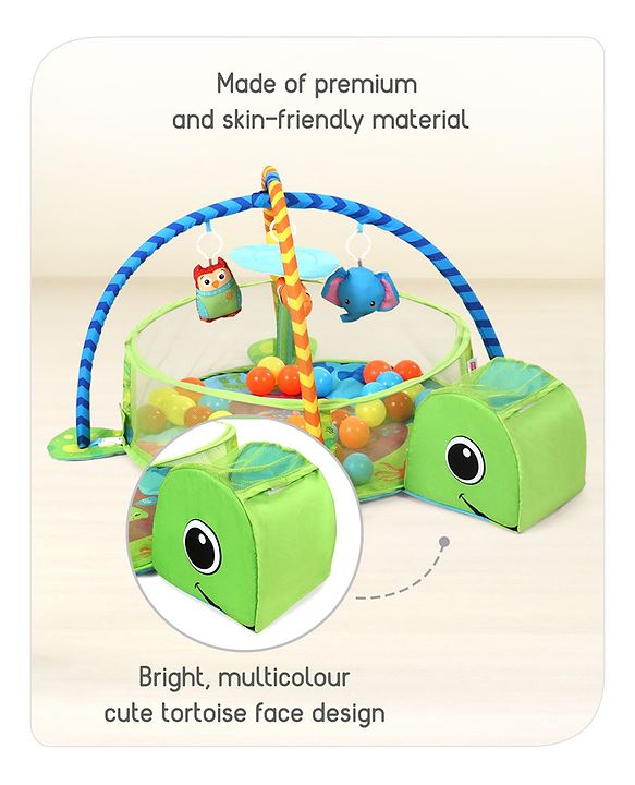Babyhug 3 in 1 Baby Play Gym Turtle - Green
