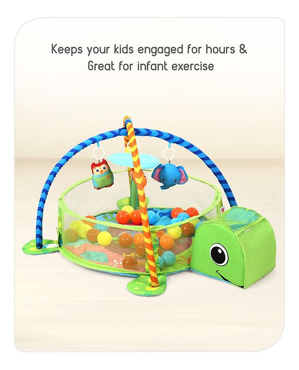 Babyhug 3 in 1 Baby Play Gym Turtle - Green