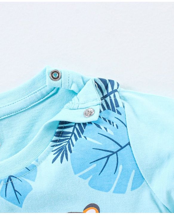 Babyhug Cotton Knit Half Sleeves T-Shirt Tiger Print Pack of 3 - Blue & Orange