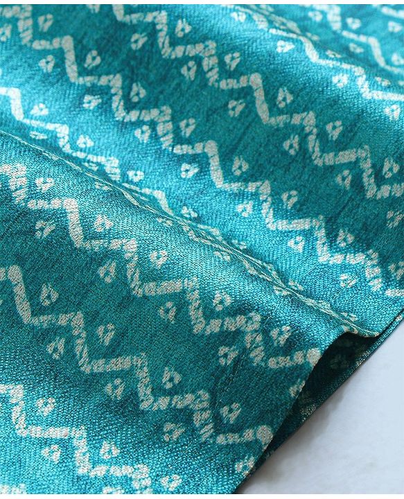 Babyhug Silk Full Sleeves Kurta & Pajama Set Digital Print - Light Blue