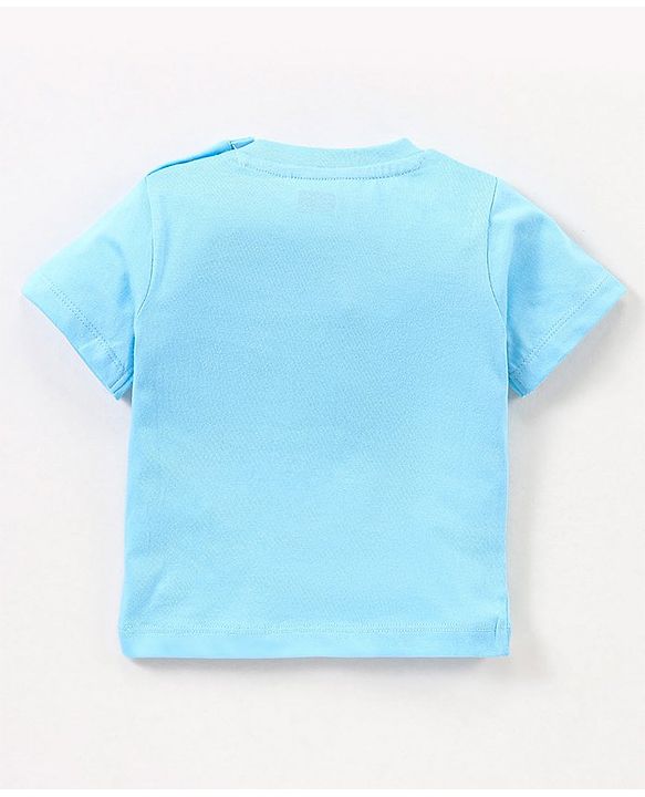 Babyhug Cotton Knit Half Sleeves T-Shirt & Shorts Set Boat Print - Navy Blue