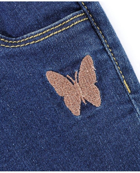 Babyhug Cotton Full Length Stretchable Denim Jeans - Blue