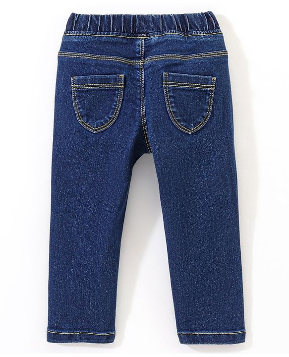 Babyhug Cotton Full Length Stretchable Denim Jeans - Blue