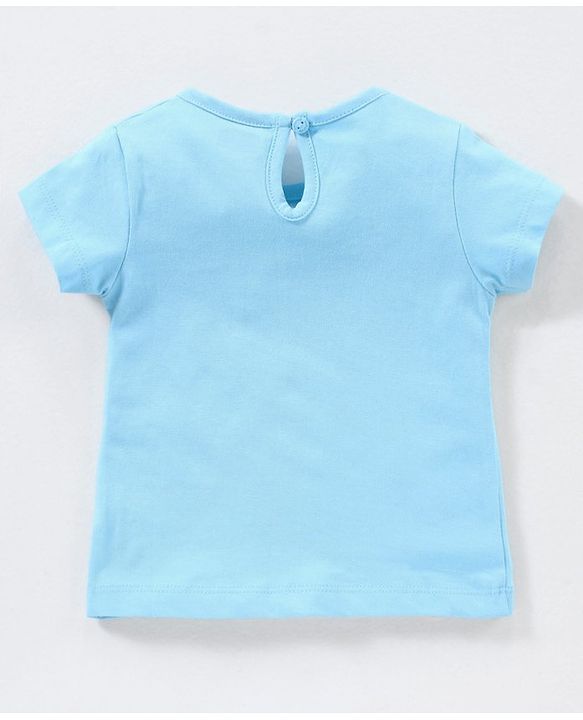 Babyhug 100% Cotton Half Sleeves Tee with Little Sunshine Print - Blue