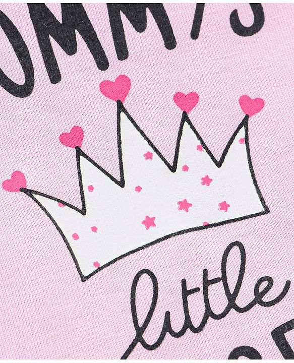 Babyhug 100% Cotton Half Sleeves Tee with Text Print - Pink