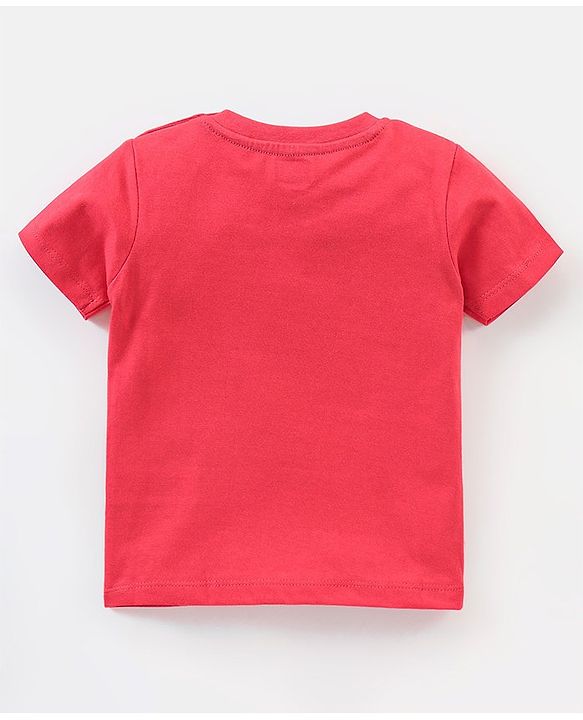 Babyhug Cotton Half Sleeves Striped & Monster Print T-Shirt Pack of 3 - Red & Blue