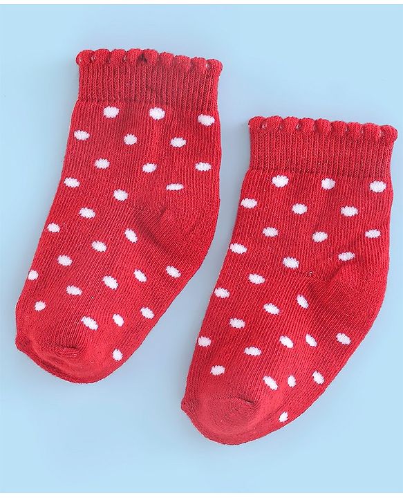 Cute Walk by Babyhug Anti Bacterial Ankle Length Strawberry Print Socks Pack of 3 - Pink White & Red
