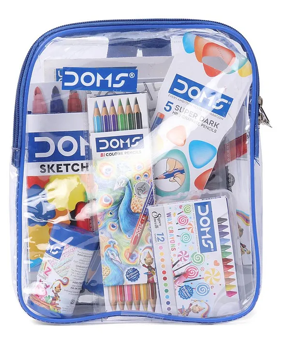 DOMS Junior Art Kit - Combo of 8 Items - School Stationery  Kit