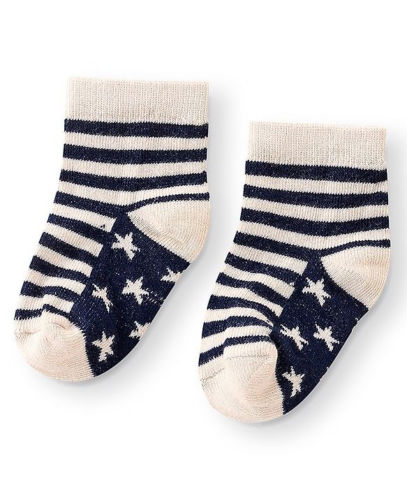 Cute Walk By Babyhug Anti Bacterial Ankle Length Socks Star Design Pack Of 3 - Multicolour