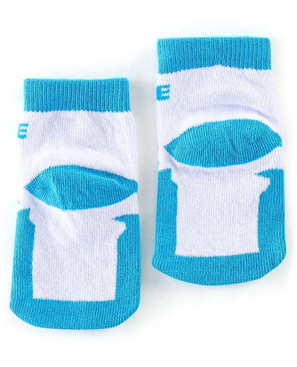 Cute Walk by Babyhug Non Terry Anti Bacterial Ankle Length Monster Design Socks Pack of 3 - Red Blue & Green