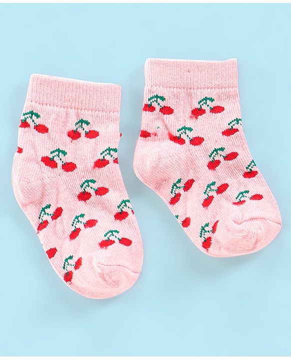 Cutewalk By Babyhug Anti Bacterial Ankle Length Watermelon Design Socks Pack Of 7 - Blue Yellow & Pink