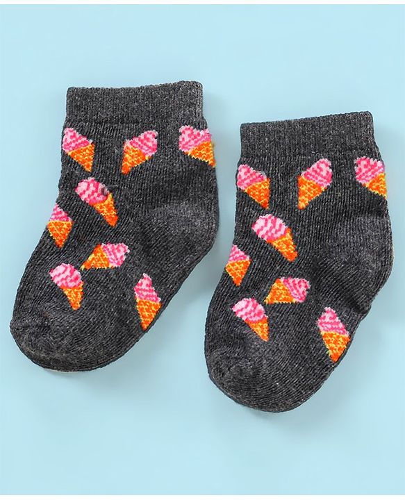 Cutewalk By Babyhug Anti Bacterial Ankle Length Watermelon Design Socks Pack Of 7 - Blue Yellow & Pink