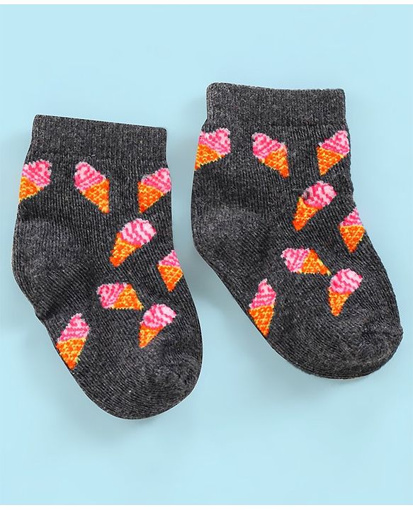 Cutewalk By Babyhug Anti Bacterial Ankle Length Watermelon Design Socks Pack Of 7 - Blue Yellow & Pink