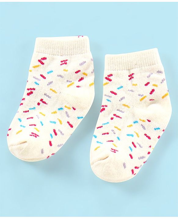 Cutewalk By Babyhug Anti Bacterial Ankle Length Watermelon Design Socks Pack Of 7 - Blue Yellow & Pink