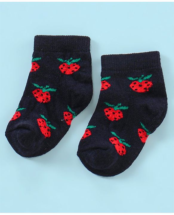Cutewalk By Babyhug Anti Bacterial Ankle Length Watermelon Design Socks Pack Of 7 - Blue Yellow & Pink