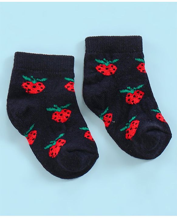Cutewalk By Babyhug Anti Bacterial Ankle Length Watermelon Design Socks Pack Of 7 - Blue Yellow & Pink