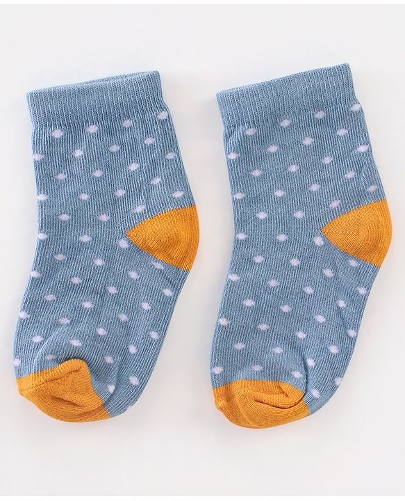 Cutewalk By Babyhug Anti Bacterial Ankle Length Socks Polka Dot Design Pack of 5- Pink Yellow & Blue