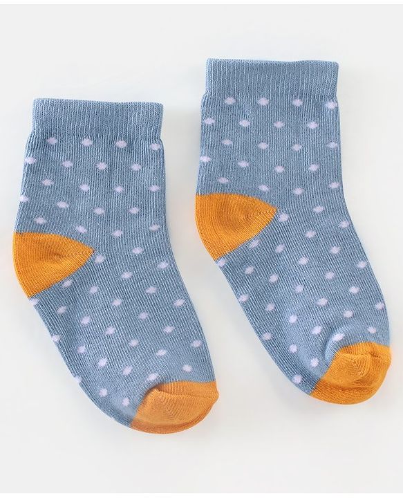 Cutewalk By Babyhug Anti Bacterial Ankle Length Socks Polka Dot Design Pack of 5- Pink Yellow & Blue