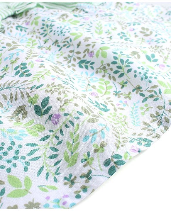 Babyhug Rayon Singlet Sleeves Frock With Floral Print - Green