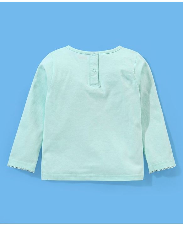 Babyhug 100% Cotton Full Sleeves Top & Skirt Bear Print - Blue & Pink