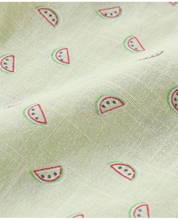 Babyhug 100% Cotton Half Sleeve Shirt Watermelon Print - Green