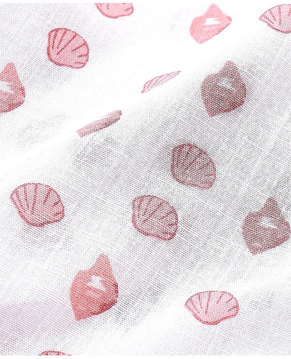 Babyhug 100% Cotton Half Sleeves Shirt Seashell Printed - White