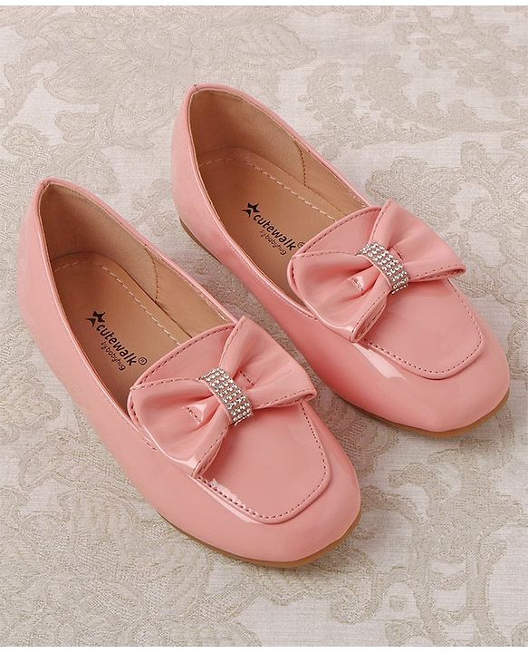Cute walk by Babyhug Slip On Bellies with Bow Applique - Pink